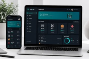 Modern dashboard interface for managing vehicle and personal QR tags