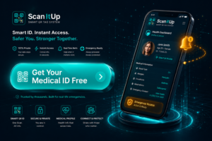 3D ScanItUp medical ID QR system with secure health dashboard and emergency access