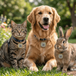 QR code pet tags for dogs cats and rabbits showing universal pet identification system by miss alert