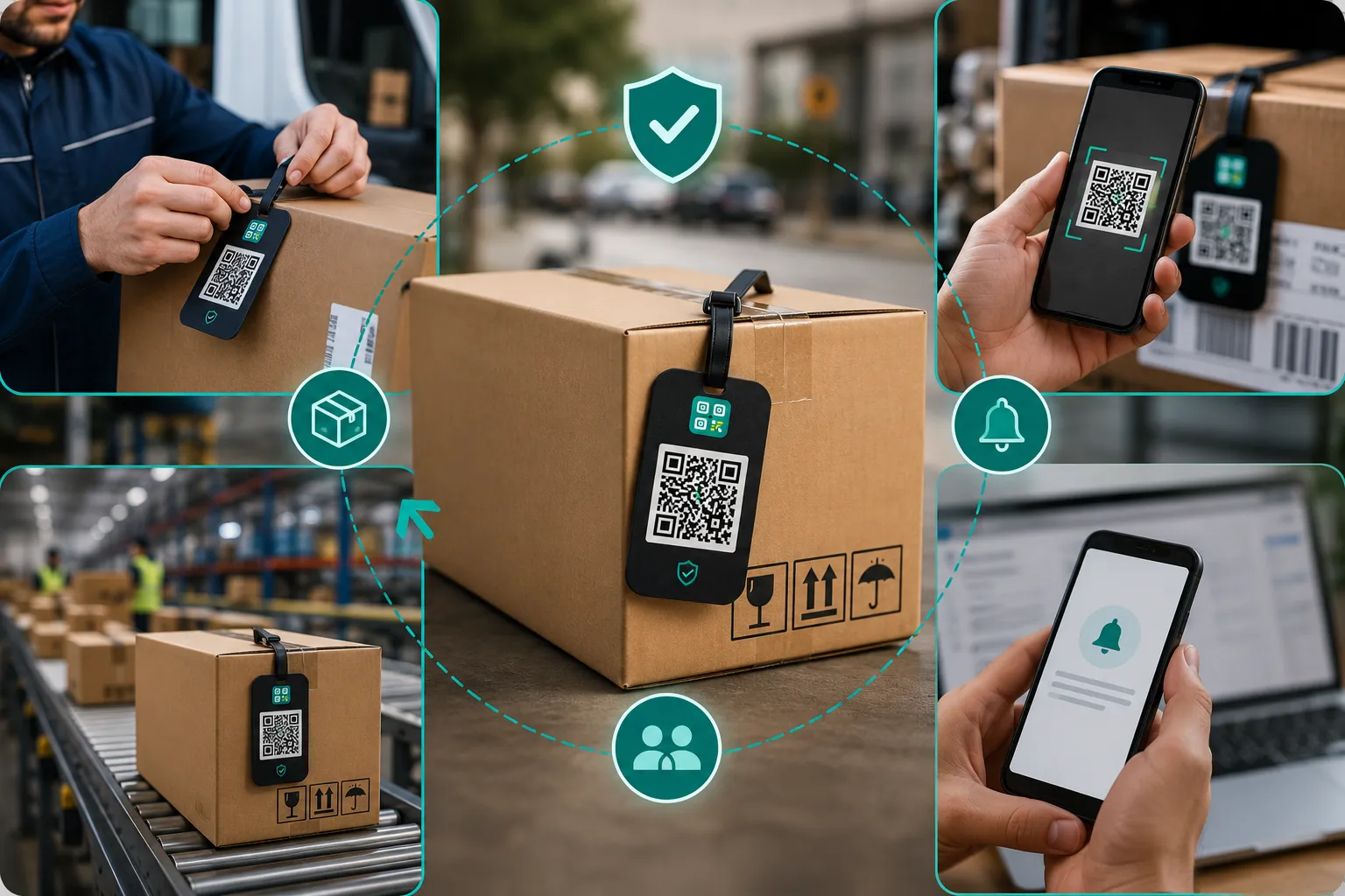 Courier packages with Scan It Up QR tags