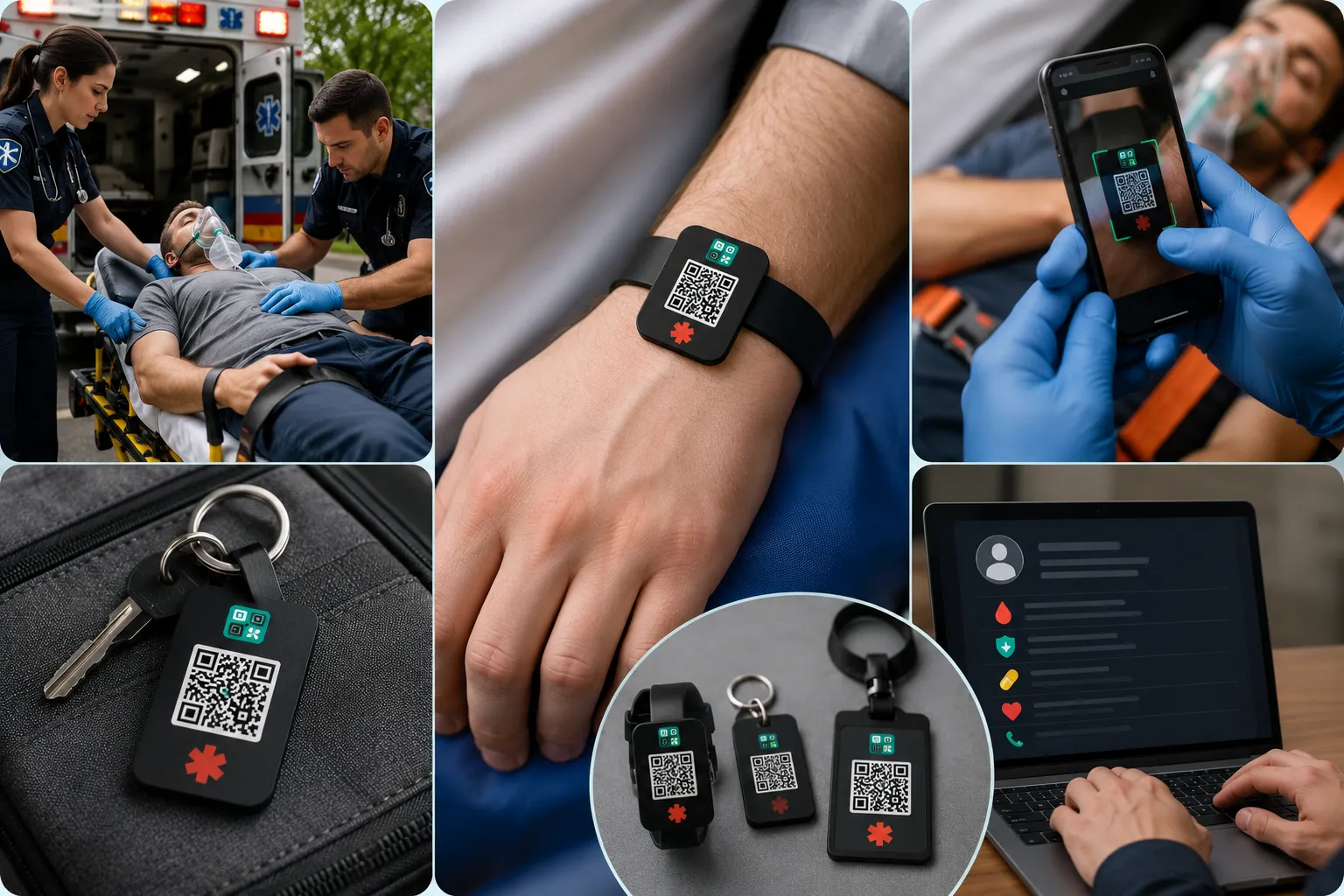 Medical QR ID tag for emergency use